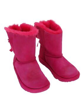 UGG Bailey Bow II Girls Rare Hot Pink Winter Boots US 5M EU 37